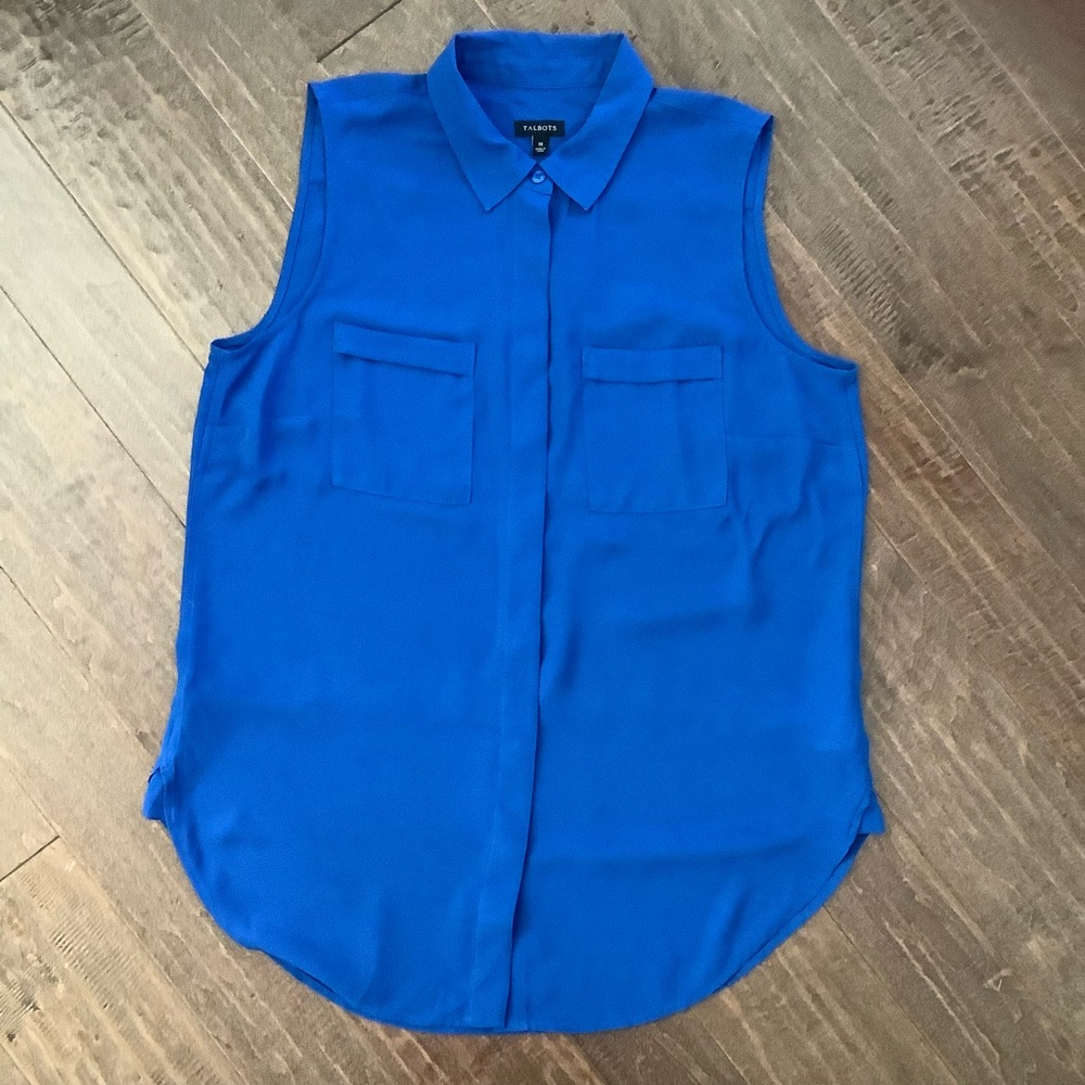 Talbots Sleeveless Royal Blue Tunic, Size M